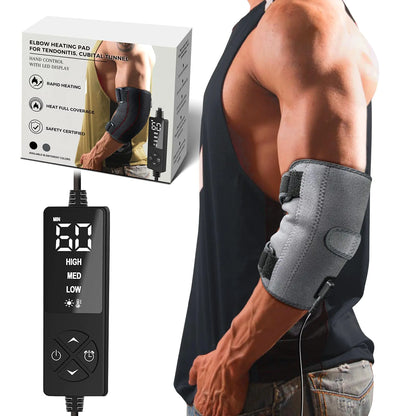 CREATRILL Elbow Heating Pad for Cubital Tunnel and Tennis Elbow Relief Heated Elbow Brace Arm Heating Pad Sleeve for Ulnar Nerve with Auto Off and Moist Heat Option